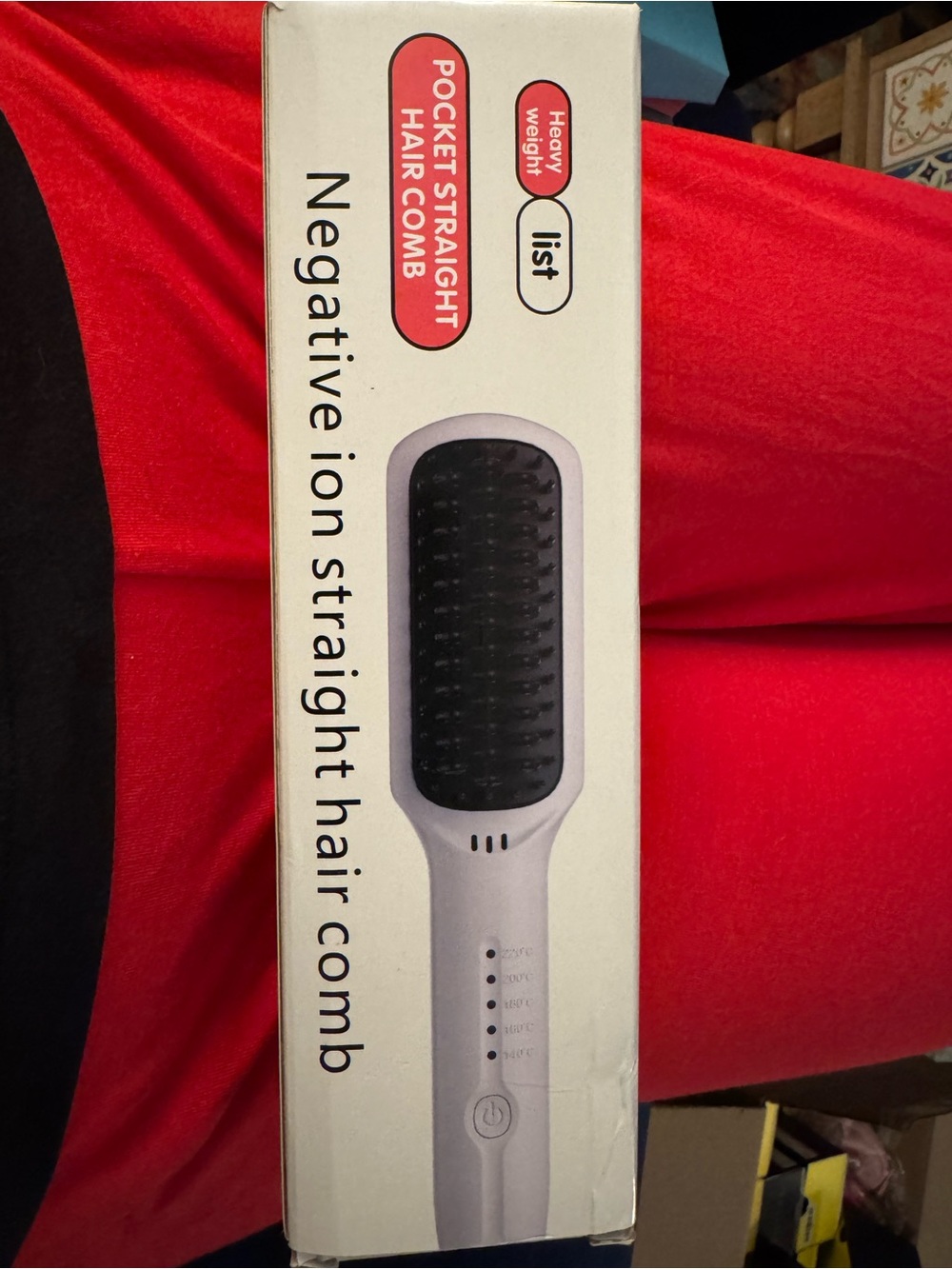 NEW IN BOX Negative Ion Straight Hair Comb - White Pocket Straightener Hair Comb